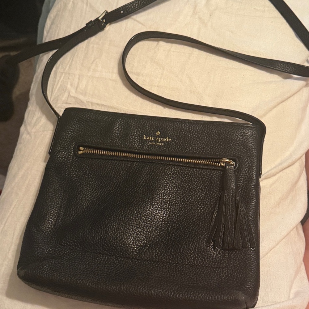 Kate Spade New York Chester Street Dessi Pebbled  Leather  Black Crossbody Bag